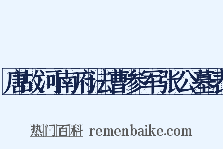 唐故河南府法曹参军张公墓表是什么意思的图片